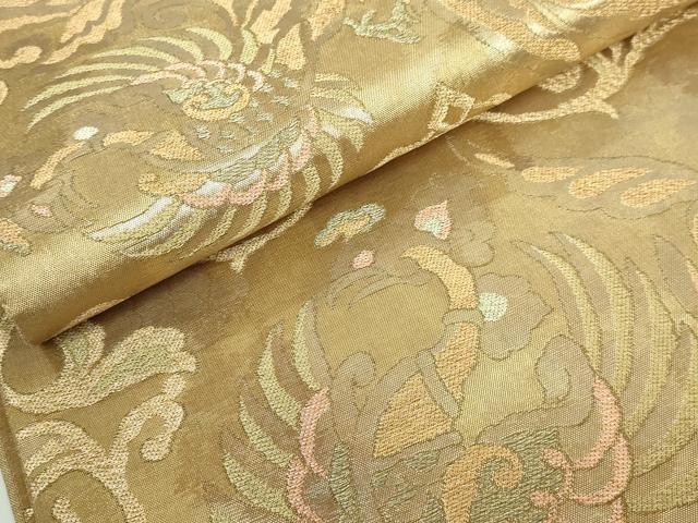平和屋着物●極上　洛風林　工芸帯地　全通柄袋帯　鳳凰花文　金糸　逸品　DZAB4579kh6