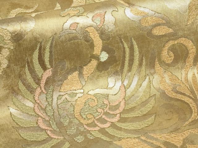 平和屋着物●極上　洛風林　工芸帯地　全通柄袋帯　鳳凰花文　金糸　逸品　DZAB4579kh6