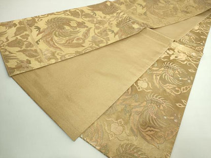 平和屋着物●極上　洛風林　工芸帯地　全通柄袋帯　鳳凰花文　金糸　逸品　DZAB4579kh6