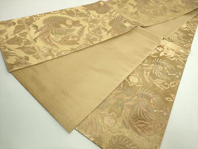 平和屋着物●極上　洛風林　工芸帯地　全通柄袋帯　鳳凰花文　金糸　逸品　DZAB4579kh6