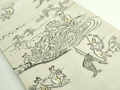 平和屋本店＊極上 夏物 太鼓柄袋帯 鳥獣戯画 金糸 ますいわ屋扱い 逸品 DZAB4600kh6