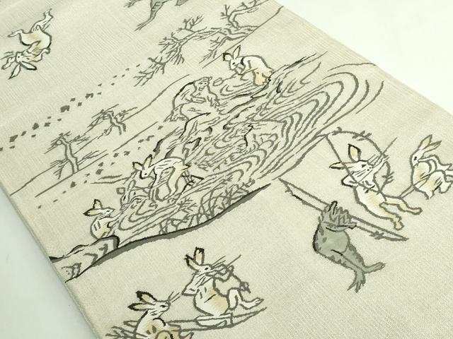 平和屋本店＊極上 夏物 太鼓柄袋帯 鳥獣戯画 金糸 ますいわ屋扱い 逸品 DZAB4600kh6