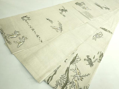 平和屋本店＊極上 夏物 太鼓柄袋帯 鳥獣戯画 金糸 ますいわ屋扱い 逸品 DZAB4600kh6