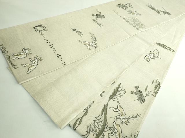 平和屋本店＊極上 夏物 太鼓柄袋帯 鳥獣戯画 金糸 ますいわ屋扱い 逸品 DZAB4600kh6