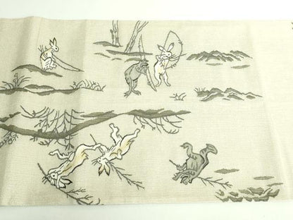 平和屋本店＊極上 夏物 太鼓柄袋帯 鳥獣戯画 金糸 ますいわ屋扱い 逸品 DZAB4600kh6