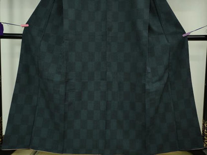 平和屋本店●極上　白鷹お召　110亀甲　市松文様　逸品　DZAB4602kh6