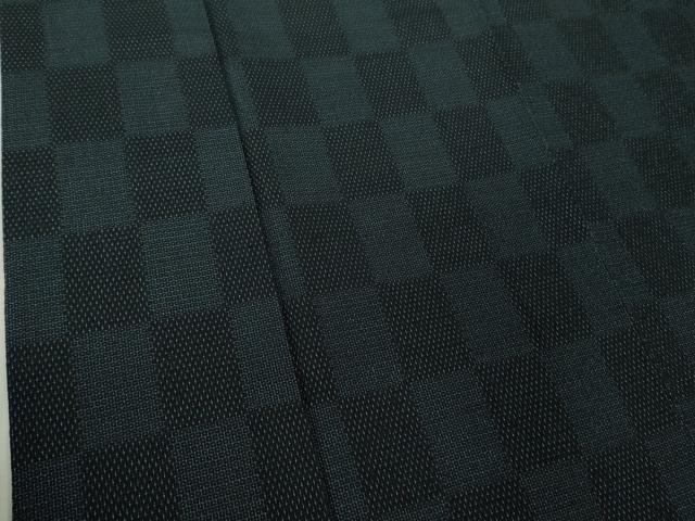 平和屋本店●極上　白鷹お召　110亀甲　市松文様　逸品　DZAB4602kh6