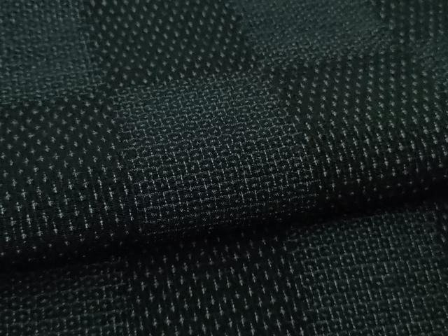 平和屋本店●極上　白鷹お召　110亀甲　市松文様　逸品　DZAB4602kh6