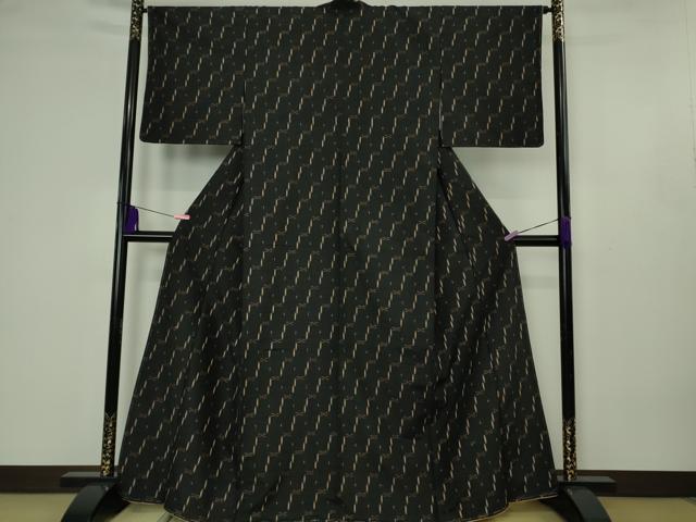 平和屋本店●極上　国指定重要無形文化財　本場久米島紬　手織　逸品　未使用　DZAB4603kh6