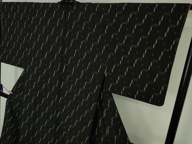 平和屋本店●極上　国指定重要無形文化財　本場久米島紬　手織　逸品　未使用　DZAB4603kh6
