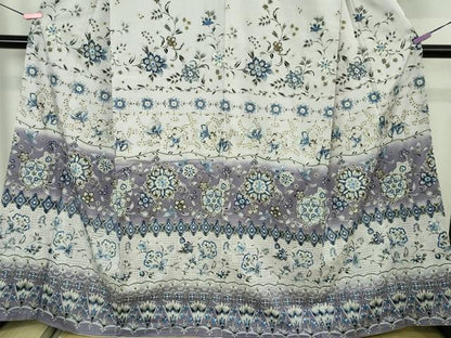 平和屋本店●極上　中国三大刺繍 スワトウ刺繍 本場縞大島紬 訪問着　花唐草　金彩　宮之原織物謹製　証紙付き　逸品　未使用　DZAB4606kh6