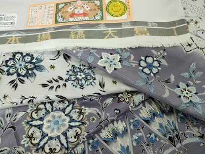 平和屋本店●極上　中国三大刺繍 スワトウ刺繍 本場縞大島紬 訪問着　花唐草　金彩　宮之原織物謹製　証紙付き　逸品　未使用　DZAB4606kh6