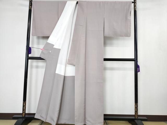 平和屋着物●極上　結城紬　堅牢草木染　色無地　薄い紅藤色　証紙付き　逸品　未使用　DZAB4609kh6