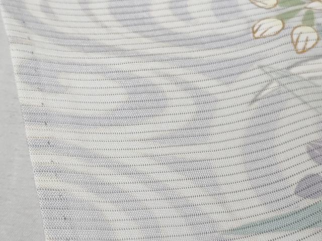 平和屋本店＊極上　夏物　訪問着　絽　駒刺繍　枝梅　草花文　藤紫色地　暈し染め　金彩　逸品　DZAB4614kh6