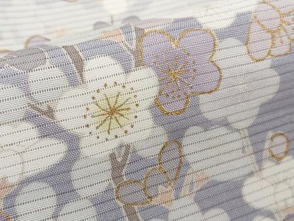 平和屋本店＊極上　夏物　訪問着　絽　駒刺繍　枝梅　草花文　藤紫色地　暈し染め　金彩　逸品　DZAB4614kh6
