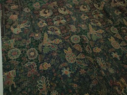 平和屋本店●極上　中国三大刺繍　総スワトウ刺繍　汕頭刺繍　訪問着　人物鳥獣更紗花文　金糸　逸品　DZAB4618kh6