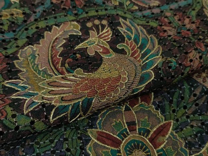 平和屋本店●極上　中国三大刺繍　総スワトウ刺繍　汕頭刺繍　訪問着　人物鳥獣更紗花文　金糸　逸品　DZAB4618kh6