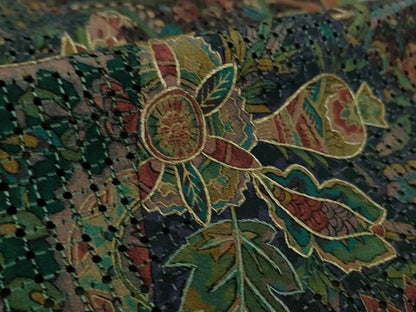 平和屋本店●極上　中国三大刺繍　総スワトウ刺繍　汕頭刺繍　訪問着　人物鳥獣更紗花文　金糸　逸品　DZAB4618kh6