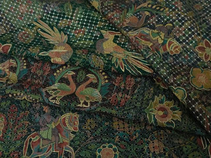 平和屋本店●極上　中国三大刺繍　総スワトウ刺繍　汕頭刺繍　訪問着　人物鳥獣更紗花文　金糸　逸品　DZAB4618kh6