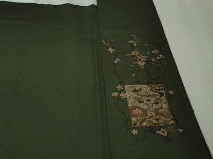 平和屋本店●極上　中国三大刺繍　総スワトウ刺繍　汕頭刺繍　訪問着　人物鳥獣更紗花文　金糸　逸品　DZAB4618kh6