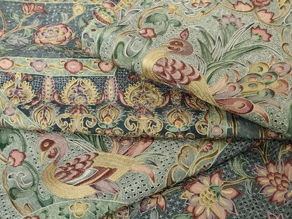 平和屋本店●極上　中国三大刺繍　スワトウ刺繍　汕頭刺繍　総刺繍　訪問着　花鳥文　逸品　DZAB4619kh6