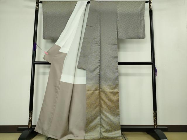 平和屋本店●極上　伝統工芸士　曽根武勇　訪問着　お召地　楓　暈し染め　逸品　DZAB4623kh6