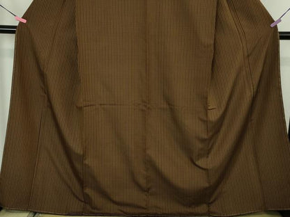 平和屋本店●極上　本場黄八丈　黒八丈　紬　格子　逸品　DZAB4625kh6