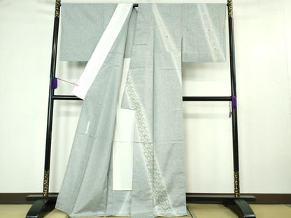 平和屋着物▽極上 二代目 川村久太郎 本場大島紬 薩摩結城 訪問着 単衣 柳工房 森忠則作 草花 証紙付き 逸品 DZAB4627kh6