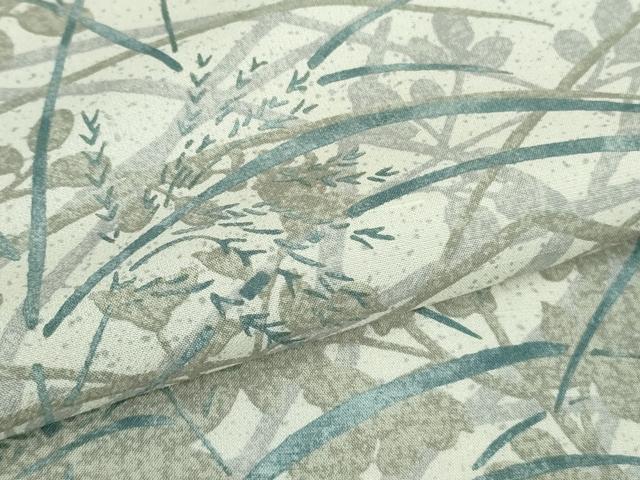 平和屋本店＊極上　夏物 石川県指定無形文化財 夏牛首紬 白山工房　手織り　訪問着　作家物　秋草文　証紙付き　逸品　未使用　DZAB4628kh6