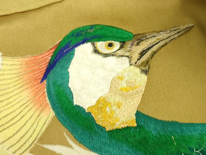 平和屋本店∞極上　アンティーク　大正ロマン　羽織　手刺繍　孔雀花文　金糸　逸品　DZAB4637kh6