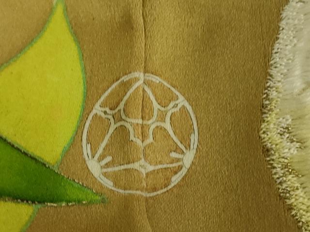 平和屋本店∞極上　アンティーク　大正ロマン　羽織　手刺繍　孔雀花文　金糸　逸品　DZAB4637kh6