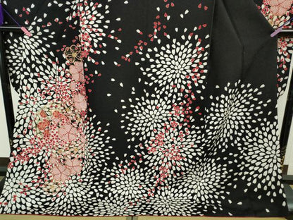 平和屋着物●極上　振袖　花尽くし　金彩　銀通し地　逸品　DZAB4641kh6