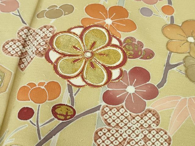 平和屋本店●極上　創業460年・千總　訪問着　駒刺繍　笹花文　蒸栗色地　金彩　逸品　DZAB4644kh6