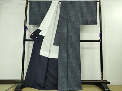 平和屋着物●極上　藍造り国選定無形文化財　藍師・佐藤昭人　江戸小紋　寄せ小紋柄　逸品　未使用　DZAB4646kh6
