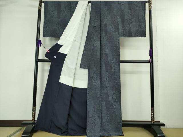 平和屋着物●極上　藍造り国選定無形文化財　藍師・佐藤昭人　江戸小紋　寄せ小紋柄　逸品　未使用　DZAB4646kh6