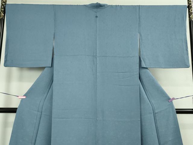 平和屋着物●極上　色無地　枝垂れ花地紋　薄群青色　逸品　DZAB4649kh6