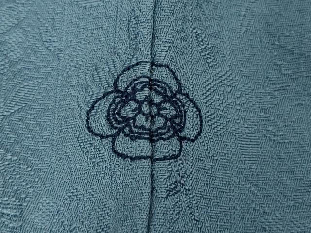 平和屋着物●極上　色無地　枝垂れ花地紋　薄群青色　逸品　DZAB4649kh6