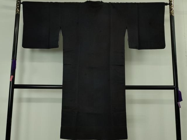 平和屋着物∞極上　道行コート　ロング丈　天鵞絨　ビロード　葉尽くし　暈し染め　黒地　逸品　DZAB4657kh6