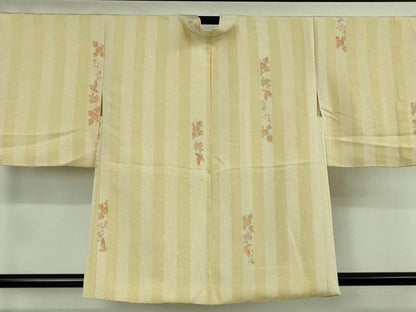 平和屋着物∞極上　羽織　お召地　草花間道　羽織紐付き　逸品　DZAB4659kh6