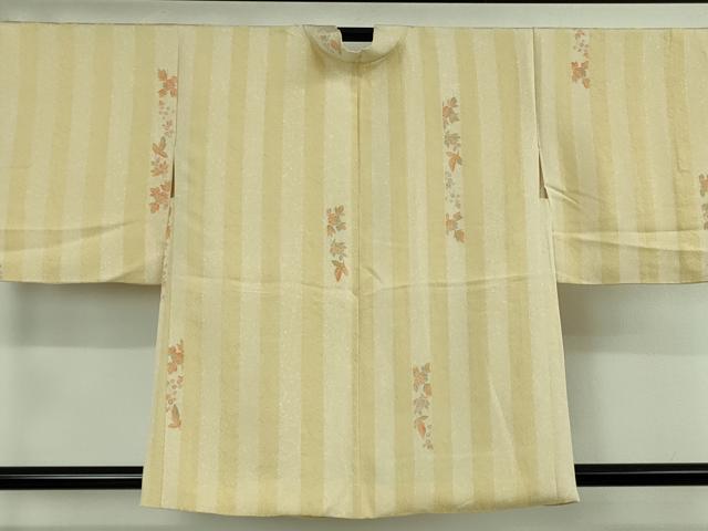 平和屋着物∞極上　羽織　お召地　草花間道　羽織紐付き　逸品　DZAB4659kh6