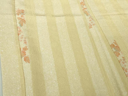 平和屋着物∞極上　羽織　お召地　草花間道　羽織紐付き　逸品　DZAB4659kh6
