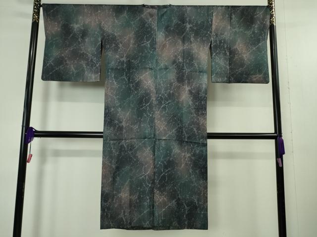 平和屋着物∞極上　道行コート　雨コート　ロング丈　単衣　暈し染め　逸品　DZAB4660kh6