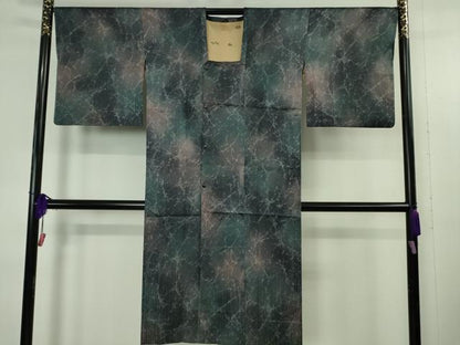 平和屋着物∞極上　道行コート　雨コート　ロング丈　単衣　暈し染め　逸品　DZAB4660kh6