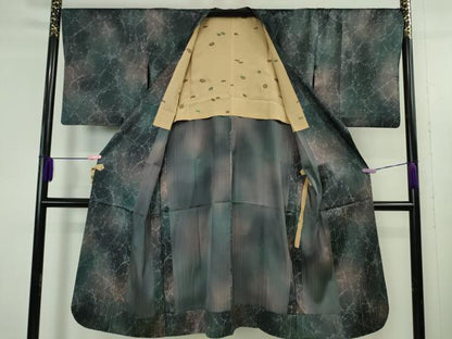 平和屋着物∞極上　道行コート　雨コート　ロング丈　単衣　暈し染め　逸品　DZAB4660kh6
