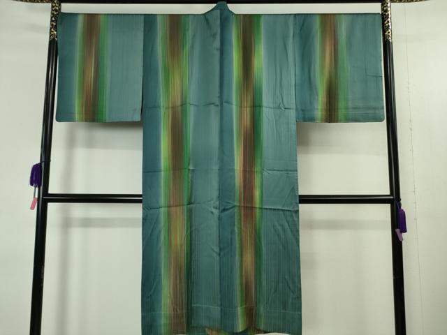 平和屋着物∞極上　道行コート　雨コート　ロング丈　単衣　間道　暈し染め　逸品　DZAB4661kh6
