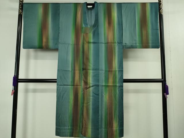 平和屋着物∞極上　道行コート　雨コート　ロング丈　単衣　間道　暈し染め　逸品　DZAB4661kh6