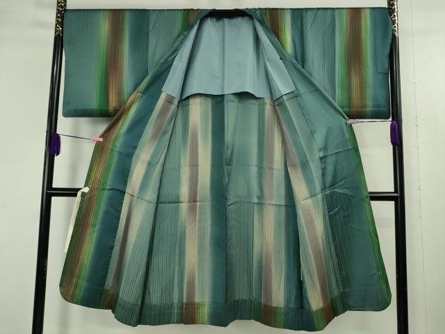 平和屋着物∞極上　道行コート　雨コート　ロング丈　単衣　間道　暈し染め　逸品　DZAB4661kh6
