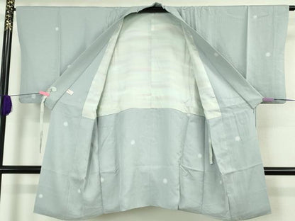 平和屋着物∞極上　道中着　ロング丈　鹿の子丸文　淡藤色地　逸品　DZAB4663kh6