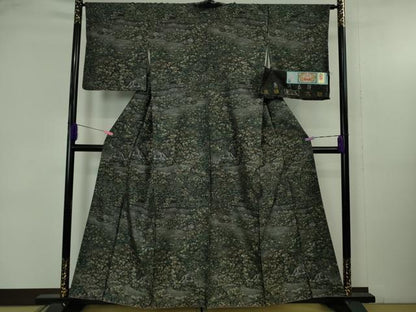 平和屋本店●極上　白泥染の第一人者・絣の魔術師 恵積五郎 本場大島紬 恵大島織物謹製 総絣 ますいわ屋扱い　証紙付き　逸品　DZAB4665kh6