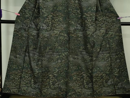 平和屋本店●極上　白泥染の第一人者・絣の魔術師 恵積五郎 本場大島紬 恵大島織物謹製 総絣 ますいわ屋扱い　証紙付き　逸品　DZAB4665kh6